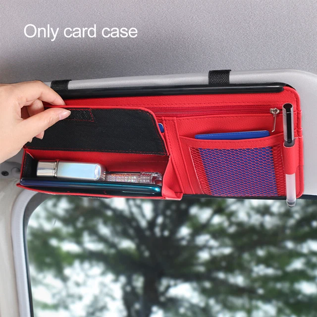 For Card Glasses Storage Holder Styling Car Sun Visor Organizer Zipper Tidying