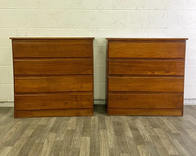 Vintage Handmade Walnut Nightstands or Small Dressers