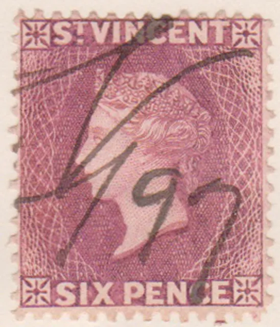 (F220-76) 1883 St Vincent 6d Six Penny violet QVIC stamp MH (BZ)