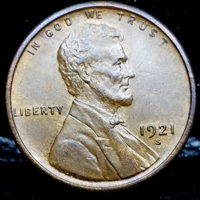SUPERB GEM BU 1921-S Lincoln Wheat Penny Cent- "KEY DATE" GORGEOUS PIECE