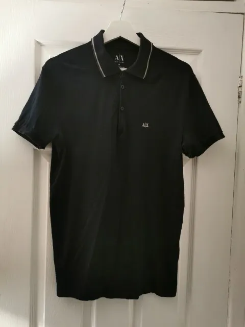 Men's Armani Exchange Slim Fit Polo Shirt Navy Size Medium