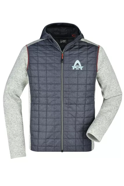 Herren Strickfleece Hybridjacke, versch. Farben, Logo "Hanomag" eingestickt