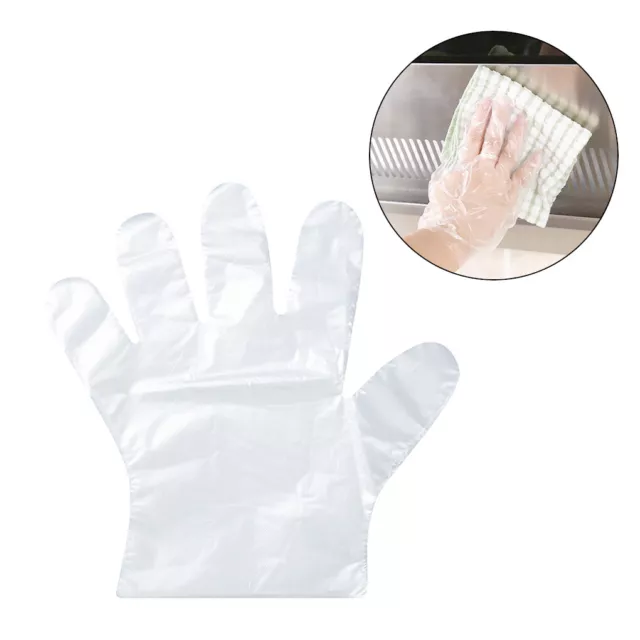 100/500PCS Kids/Adult Clear Gloves PE Transparent Sanitary Single Use Non- for