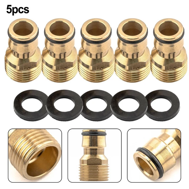 5x BSP Male Brass Tap Adaptor 12 External Thread Fitting Hose Quick Connector