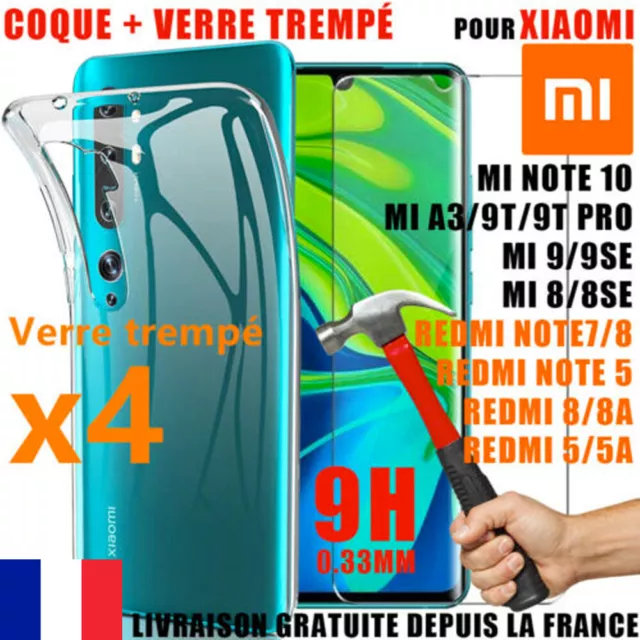 Coque + Verre Protection Xiaomi REDMI NOTE 11 Pro 10 7 8 T 9 Pr Mi 11 10T 9 T