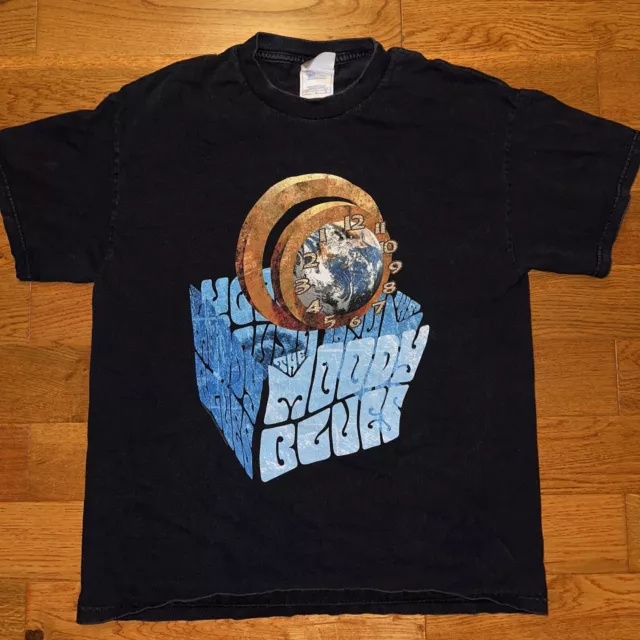 Vintage THE MOODY BLUES Band December Tour T-Shirt Mens Large Black Concert