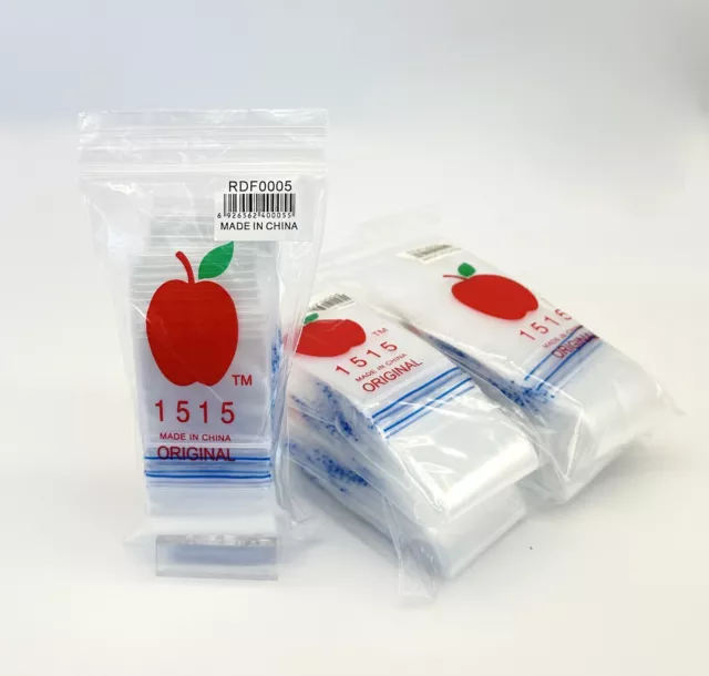 10X Apple Bags Baggies 1515 Ziplock 100 Brand Mini Reusable. FREE SHIPPING