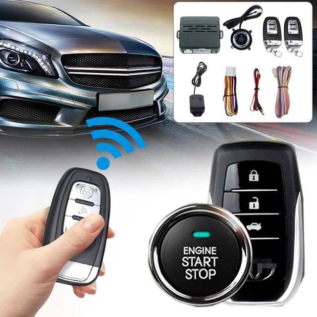 Car Keyless Entry System Engine Start Ignition Security Alarm with 2 Remote Kit