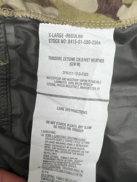 Usgi Ecwcs Multicam Gen Iii Level 6 Extreme Cold/Wet Weather Pants - X-Large Reg 2