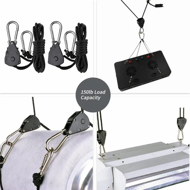 2 stücke 150lbs Kapazität 1/8 "Wachsen Licht Seil Kleiderbügel Ratsche Spannseil 10