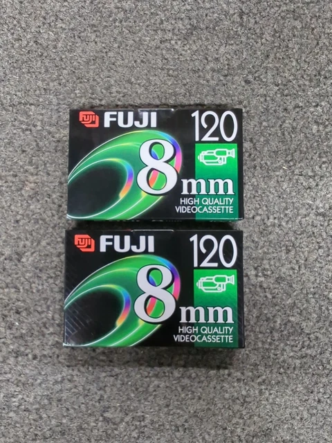 2 cintas de casete de video de alta calidad Fuji 120 8 mm P6-120 totalmente nuevas selladas sin abrir
