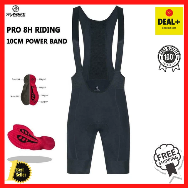 Ykywbike Pantaloncini con bretelle da ciclismo Estate 8 ore di corsa Pad...