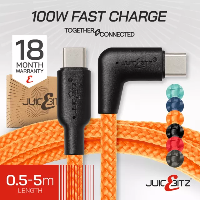 JuicEBitz® USB-C Braided Ultra Fast Charger Cable for Samsung Galaxy S24 S23 S22