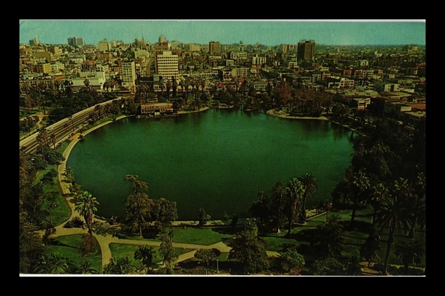 Dr Jim Stamps Us Postcard Macarthur Park Aerial View Lake