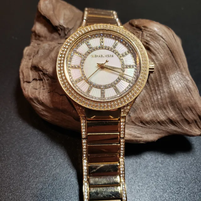 Michael Kors MK3312 Kerry MOP Dial Pavé-Embellished Gold-Tone Stainless Watch