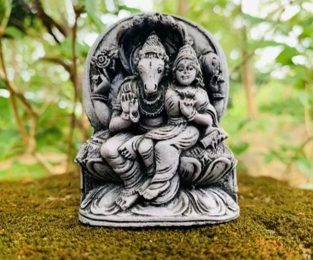 Small Ganesha stone statue Lord Hindu God of Success Mini Ganesh buddha meditati