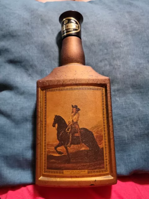 Jim Beam's Choice Decanter Bottle Man On A Horse  Vintage Empty w Tag Seal