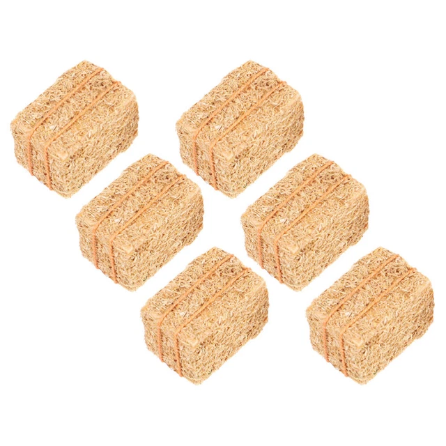 Toyvian Lot De 4 Décorations Artisanales - Petite Maison De Poupée - Décoration Rustique - Balles De Table - Figurine De Ferme - Mini Foin - Accessoires De Décoration