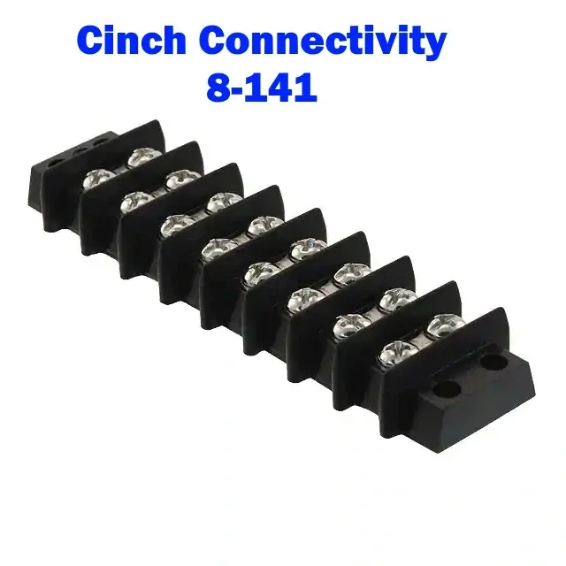 1pc Cinch 8-141 Cinch 8 Position Double Row Terminal Barrier Block Board Strip
