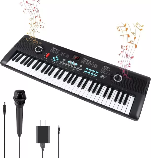 2024 Upgrade 61 Key Music Electronic Keyboard Electric Digital Piano Organ w/Mic