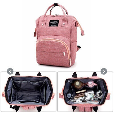 Diaper Bag Waterproof Travel Backpack Nappy Bags for Baby Care Medium Dust Pink