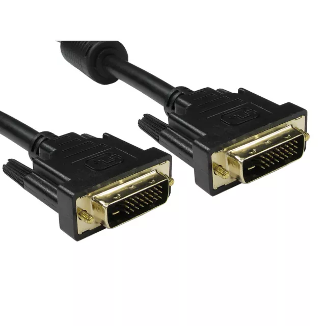 2m DVI Monitor Cable 25 Pin (24+1 pin) DVI-D Male to M Digital Dual Link Lead