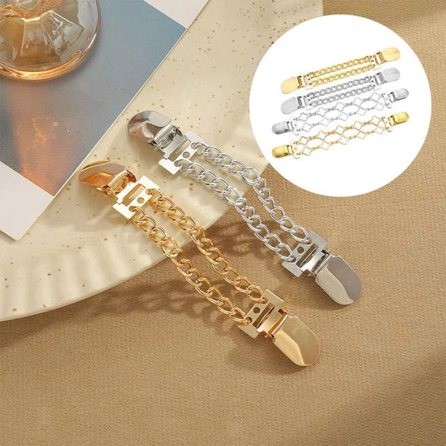 4 Clips à Cardigan Vintage - Pinces Broche Métal Sans Épingle, Style Rétro Pour Écharpe Ou Pull