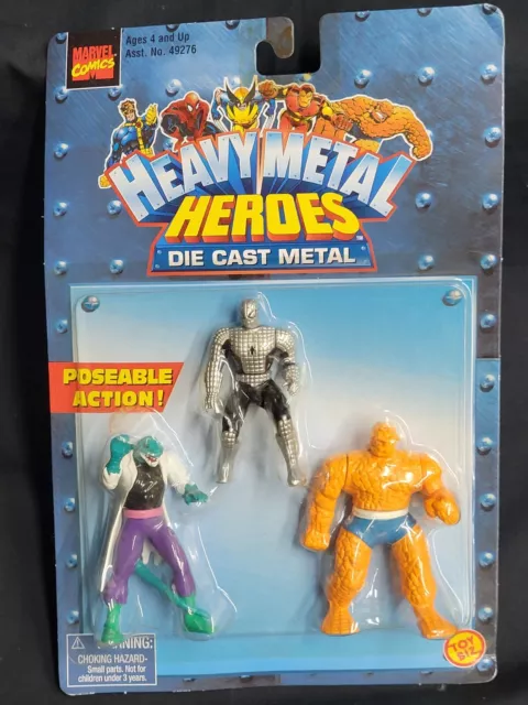 Marvel Heavy Metal Heroes (1999) Toy Biz Die-Cast Mini Figure 3 pack NIB