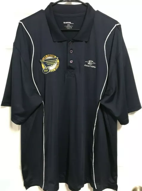 ST LOUIS BLUES 95 AAA Patch Men Navy Short Sleeve Golf Polo Shirt 2XL Easton