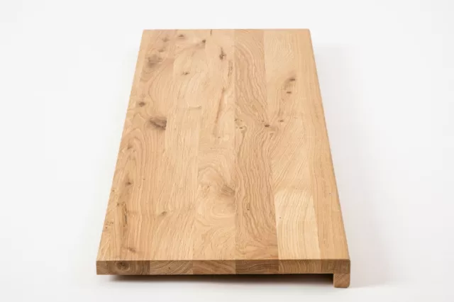 Gradino scale rovere rustico DL 20 mm olio cera dura bianco naturale con labbro in gomma