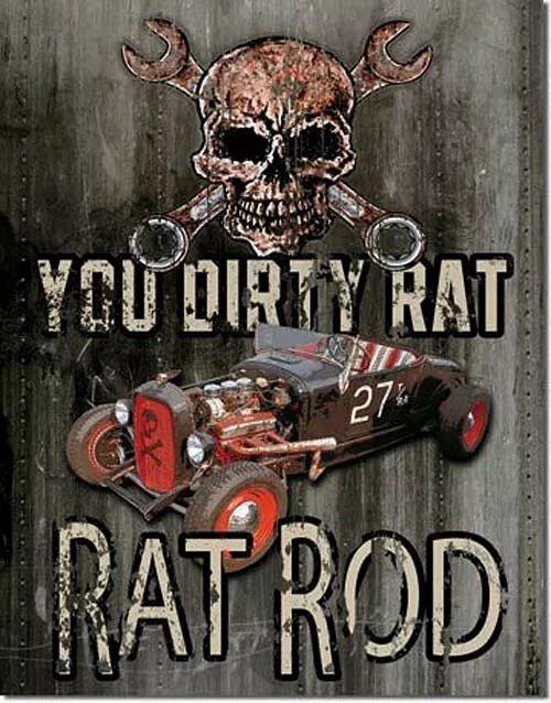 Schild Auto Hot Rod Rockabilly Oldtimer USA 30 x 40 cm Werkstatt Poster  *960