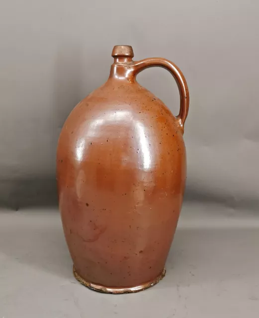 9145159-d Alte braune Essigflasche Ölflasche Vorratsflasche Keramik H43cm