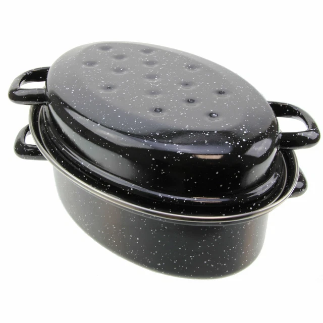 GSW Gänsebräter oval 34 cm - 5,7 Liter mit Chromring INDUKTION Bräter