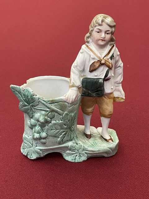 Lot De 2 Pyrogènes En Biscuit - Porte-allumettes Vintage 12 Cm (un Accidenté)