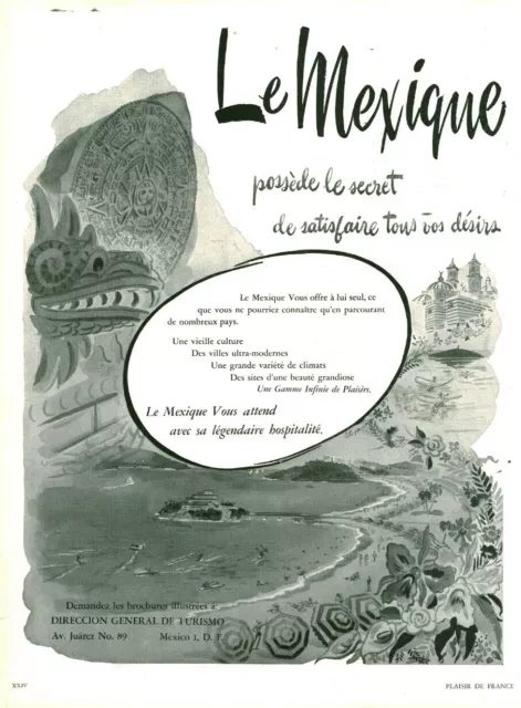 Publicité ancienne le Mexique  1951  issue de magazine