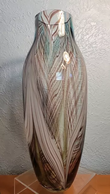 Large 15" Murano "Fenicio" Glass Vase Attributed to Arte Vetraria Muranese AVEM