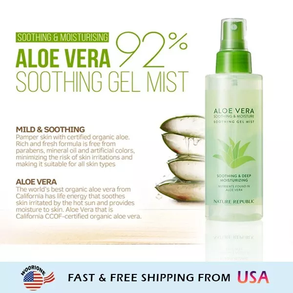 [Nature Republic] Aloe Vera Soothing Gel Mist 155ml (K-Beauty)- US SELLER 2