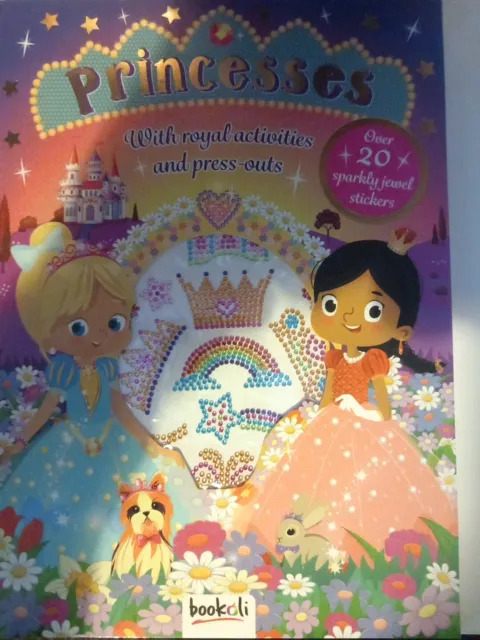Princesses Sparkly Gem Sticker Activity Book, Bookoli. New