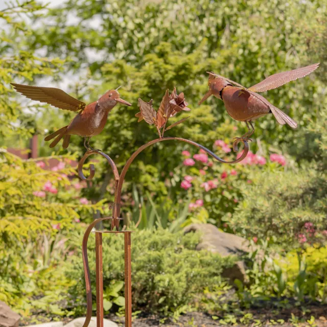 Rusty Animal Balance Garden Stakes