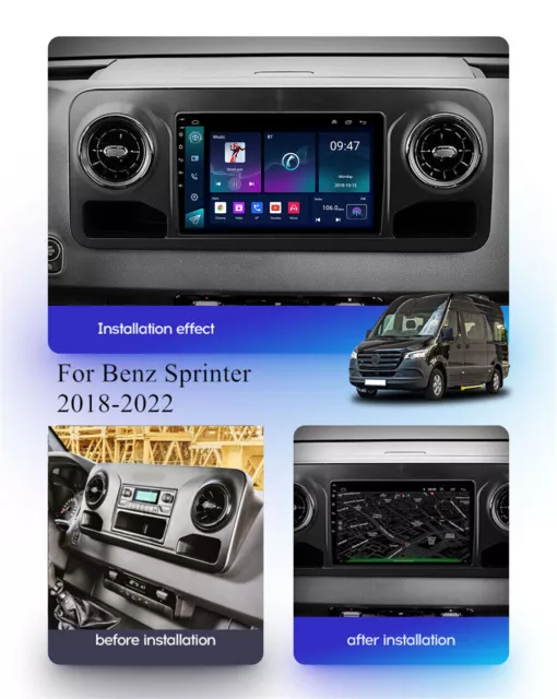 10" Android Car Radio Stereo GPS Carplay For Mercedes-Benz Sprinter 2018-2022