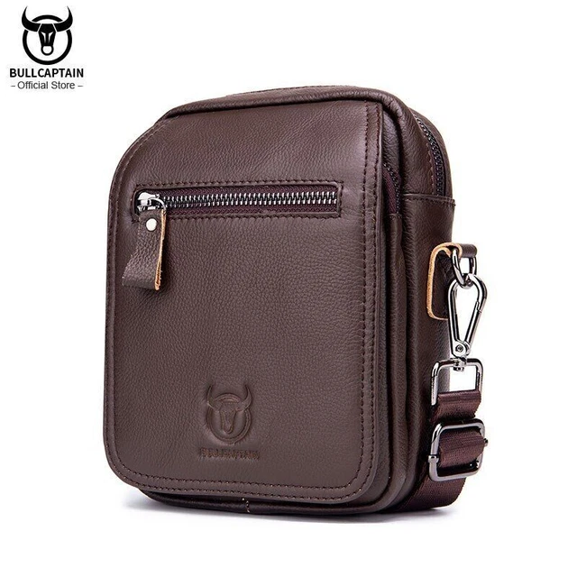 BULLCAPTAIN Men's Messenger Leather Shoulder Bag Casual Retro Crossbody Handbag
