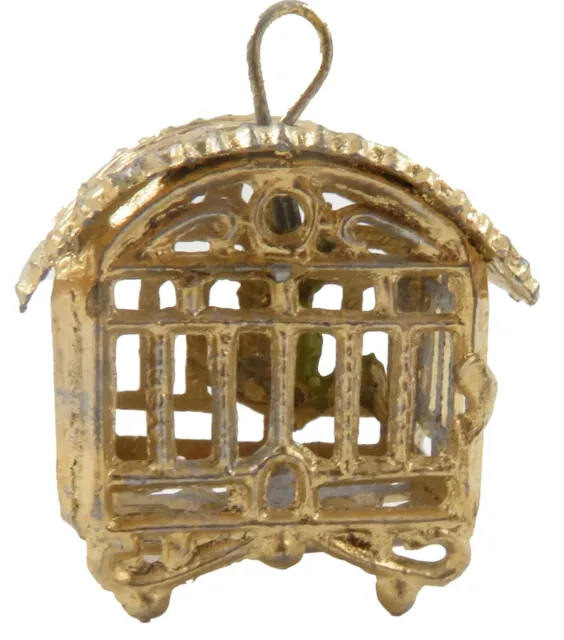 Poupées Maison Doré Métal Oiseau Cage Neuf Pour Ancien Pierre Moule Accessoire