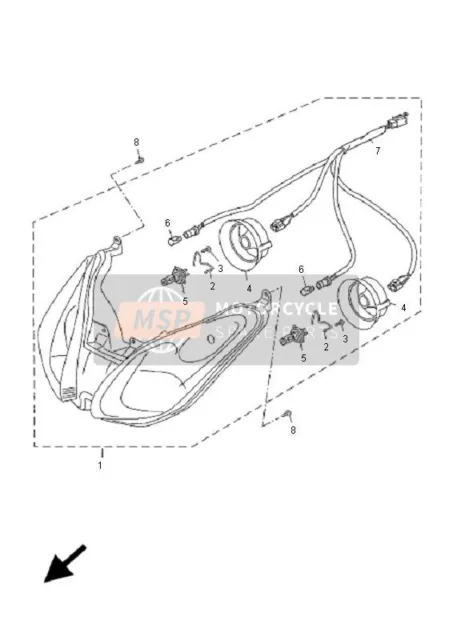 Maschera Faro Fanale Gruppo Ottico Anteriore Yamaha Xmax X-Max 125 250 2005 2009