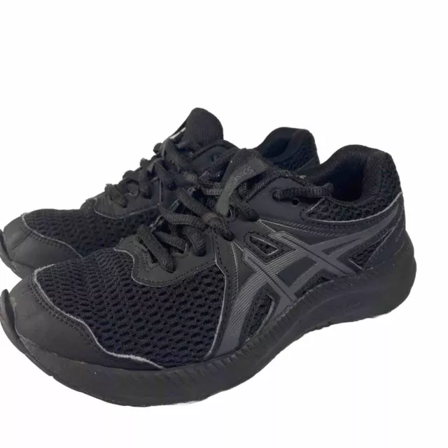 ASICS GEL Contend 7 Triple Black Runners Or School Shoes Unisex VGC Size 3 US