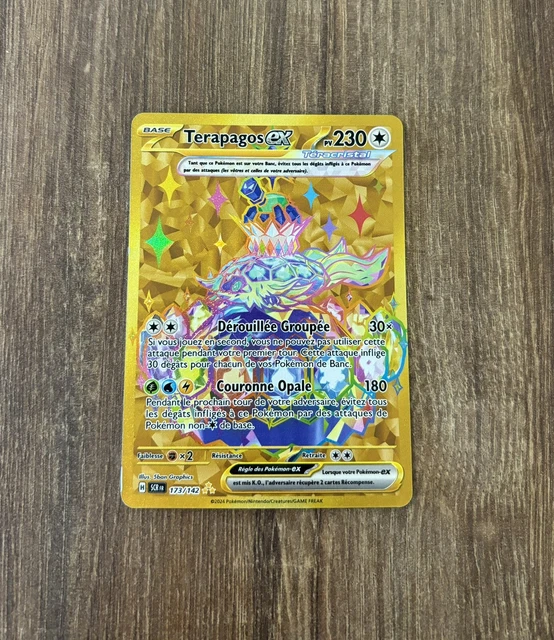 CARTE POKÉMON Terapagos EX 173/142 Gold Secrète EV7 Couronne Stellaire FR EUR 1,00
