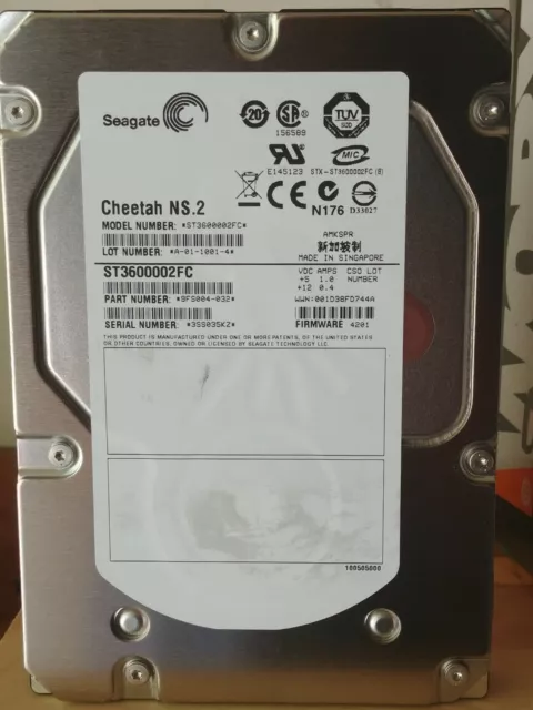 SEAGATE Cheetah 600GB 10K SAS 3.5"  HDD NS.2 SERIES ST3600002FC 9FS004-032