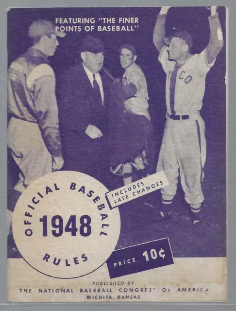 Vintage Official Baseball Rules 1948 Magazine