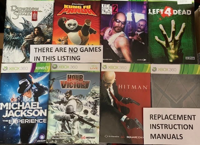 X BOX 360 - Replacement Instructions -  NO GAME - FREE  UK Postage -