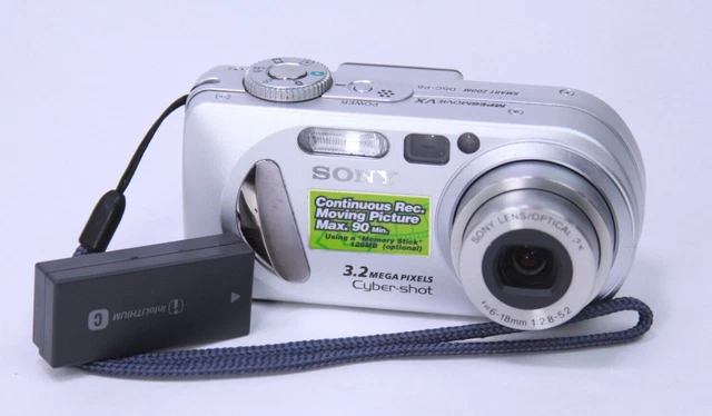 Sony Cyber-shot DSC-P8 3.2MP Digital Camera Silver Working W/ Battery No Charger