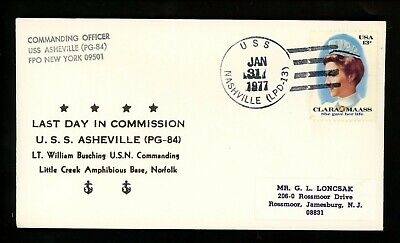 US Naval Ship Cover USS Nashville LPD-13 Peace Time 1977 Last Day in Commission